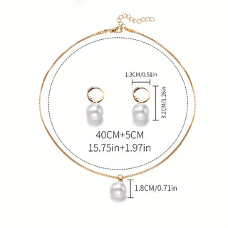 Elegant Graceful Pearl Necklace Set