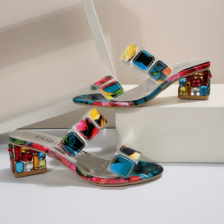Gia | Colourful Square-Heel Sandals