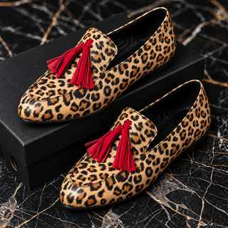 Harriet | Leopard Tassel Loafers