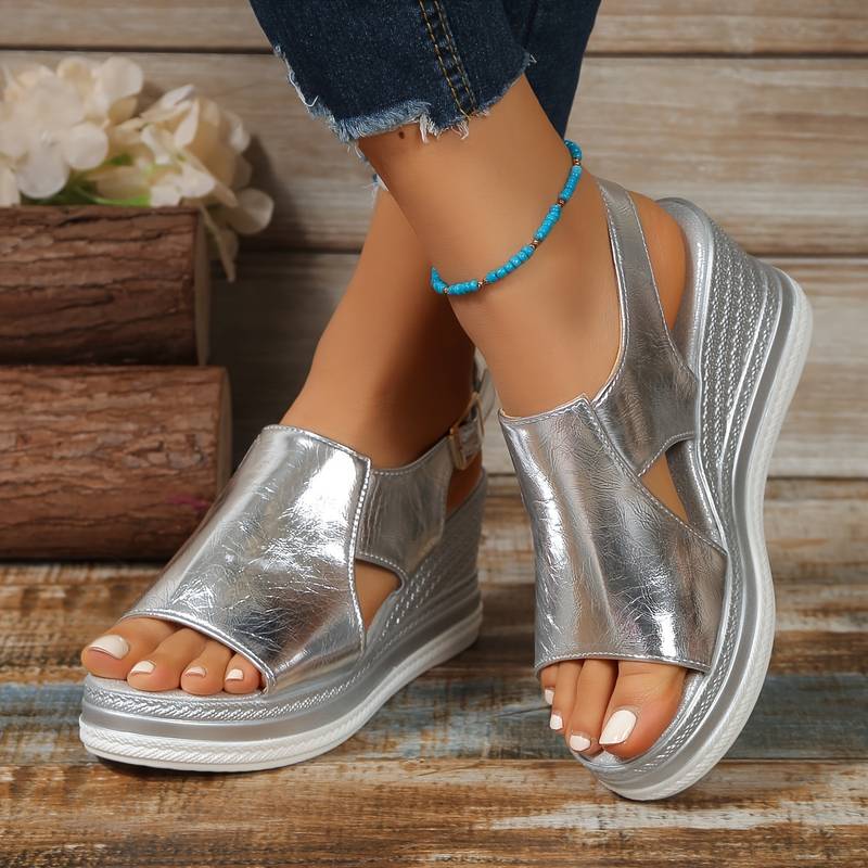 Teana | Shimmering Platform Sandals