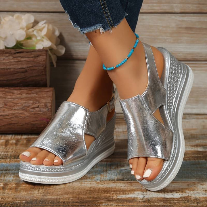 Teana | Shimmering Platform Sandals