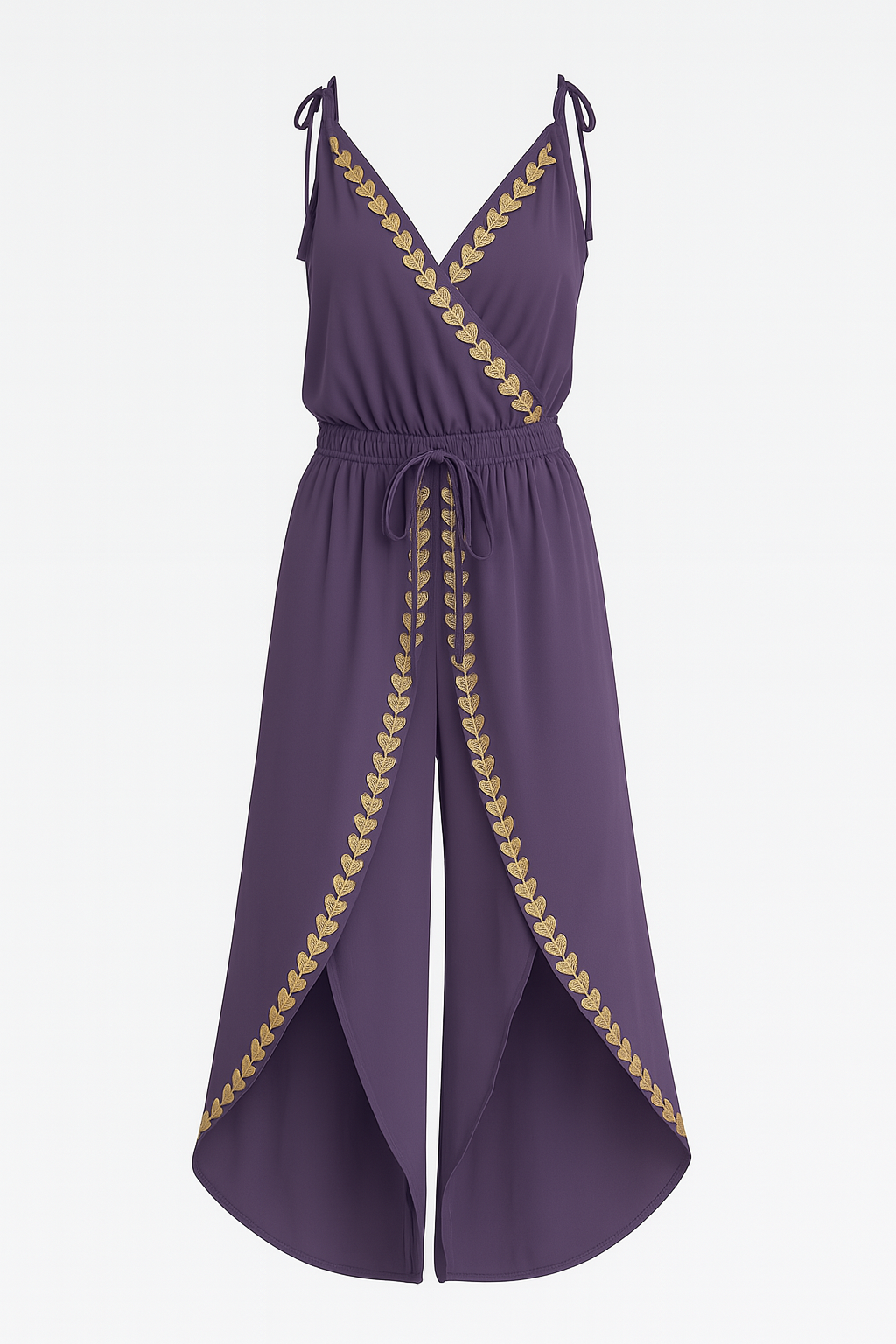 Olivia | Unique Jumpsuit with Gold Details and Leg Slit