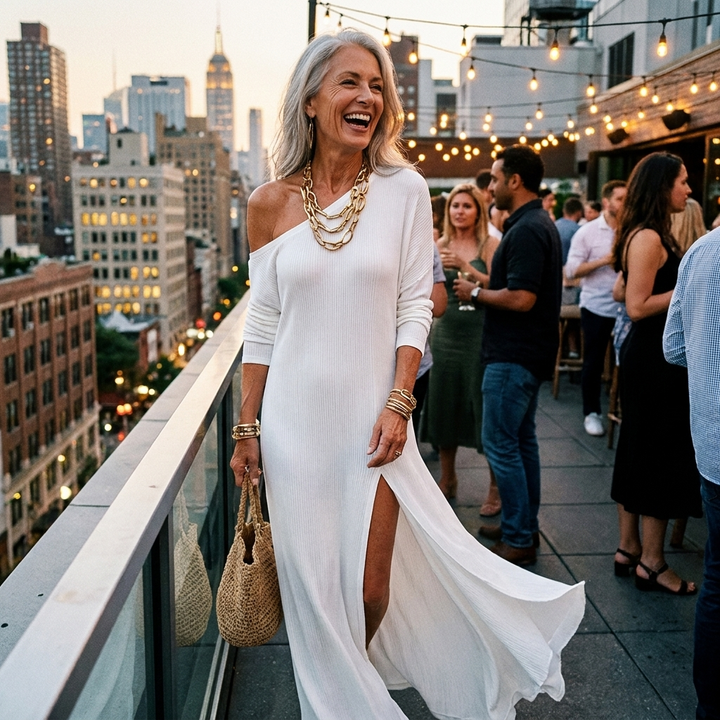 Elly | Women's One-Shoulder Flowing Maxi Dress