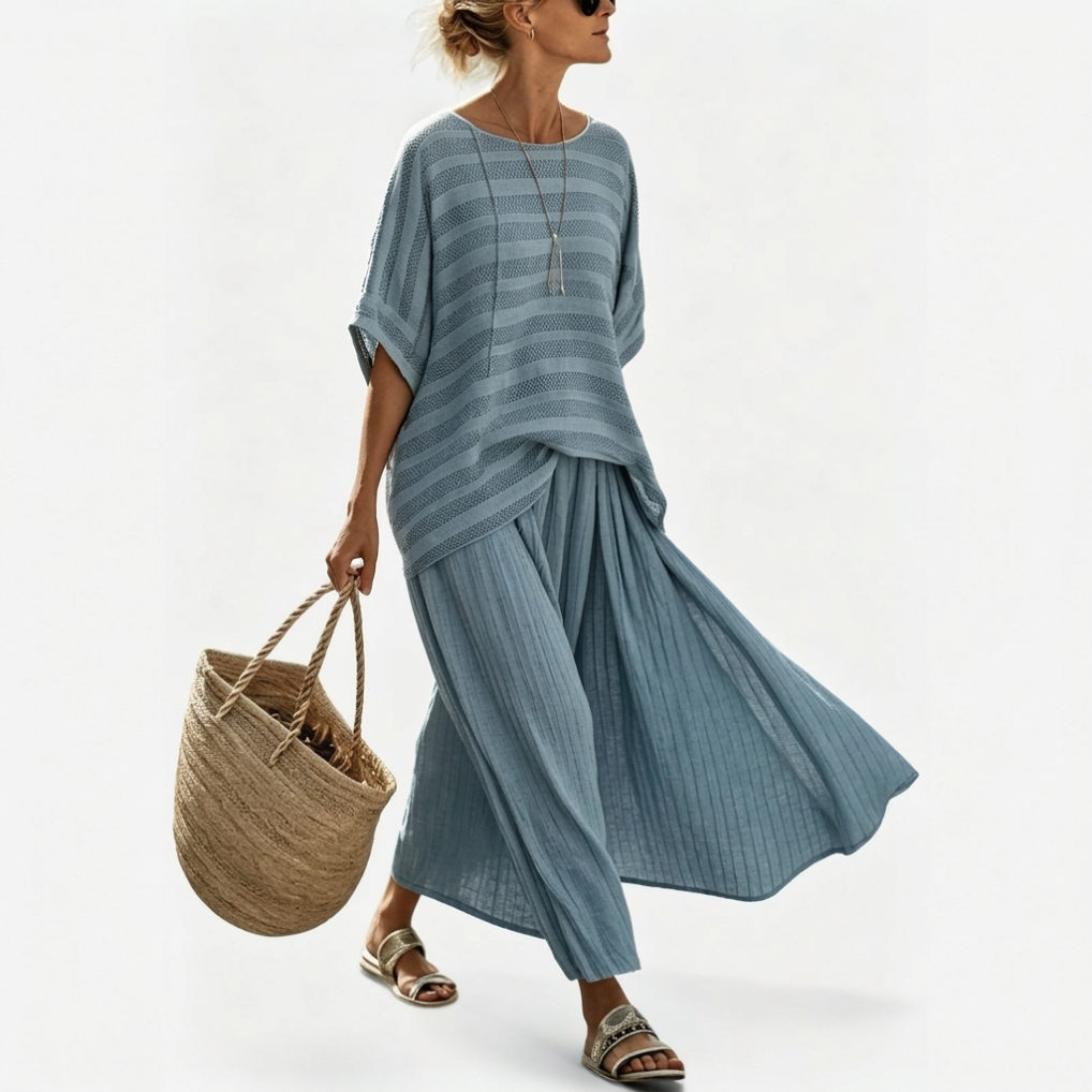 Ainsley | Relaxed Top and Wide Leg Pants Set