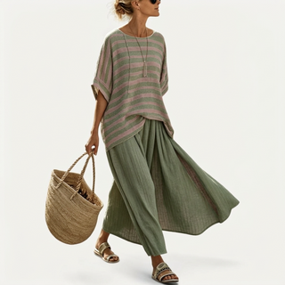 Ainsley | Relaxed Top and Wide Leg Pants Set
