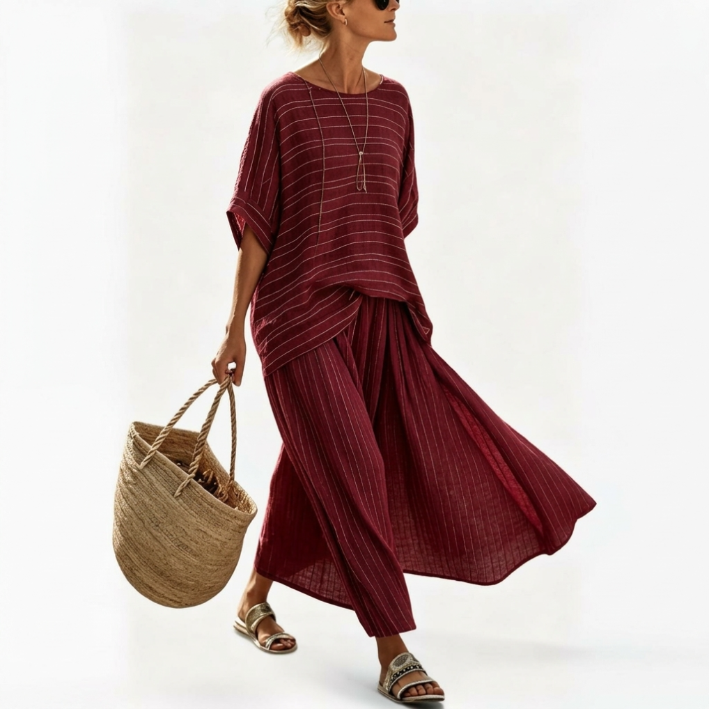 Ainsley | Relaxed Top and Wide Leg Pants Set