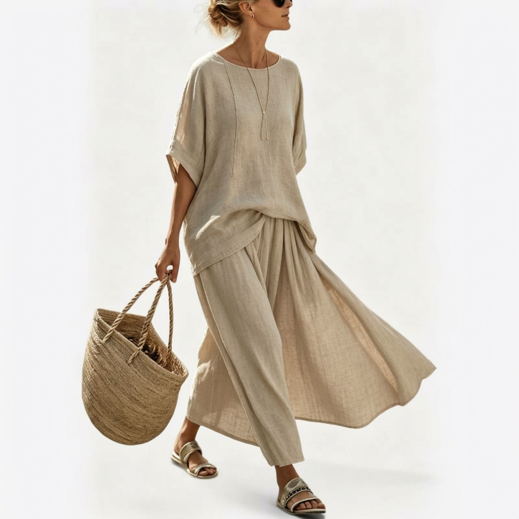 Ainsley | Relaxed Top and Wide Leg Pants Set