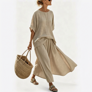 Ainsley | Relaxed Top and Wide Leg Pants Set