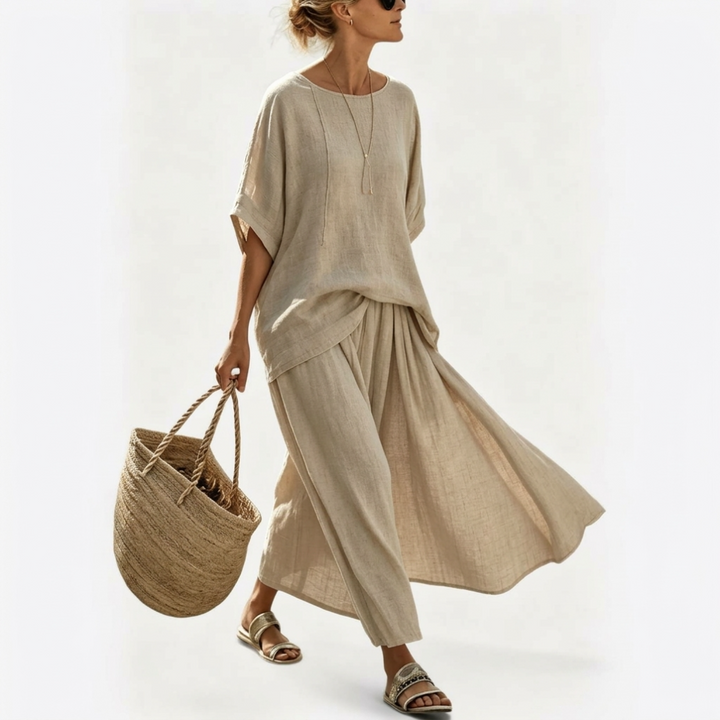 Ainsley | Relaxed Top and Wide Leg Pants Set