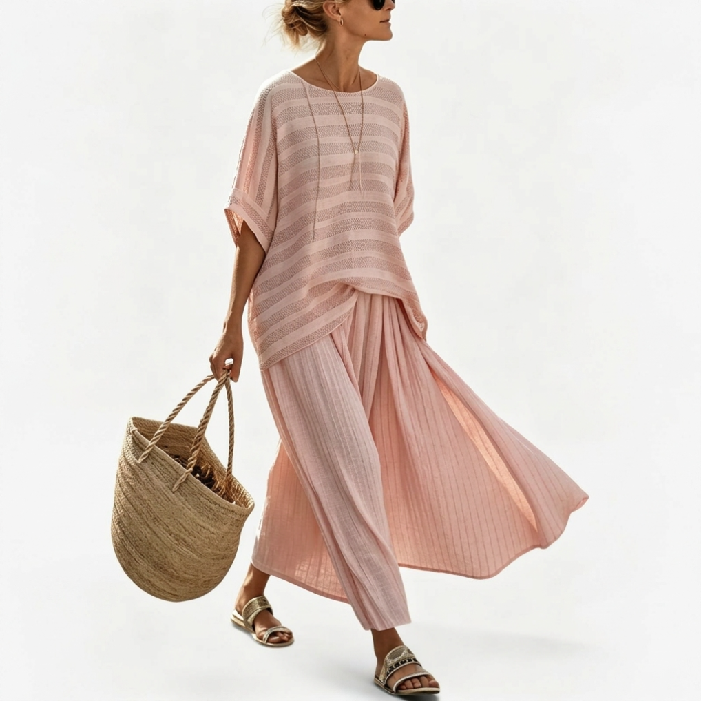 Ainsley | Relaxed Top and Wide Leg Pants Set