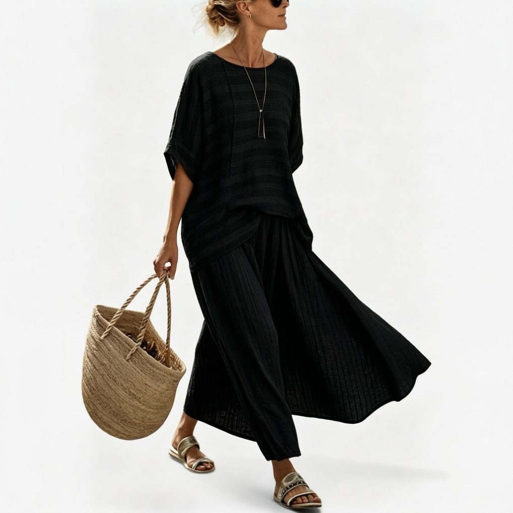 Ainsley | Relaxed Top and Wide Leg Pants Set