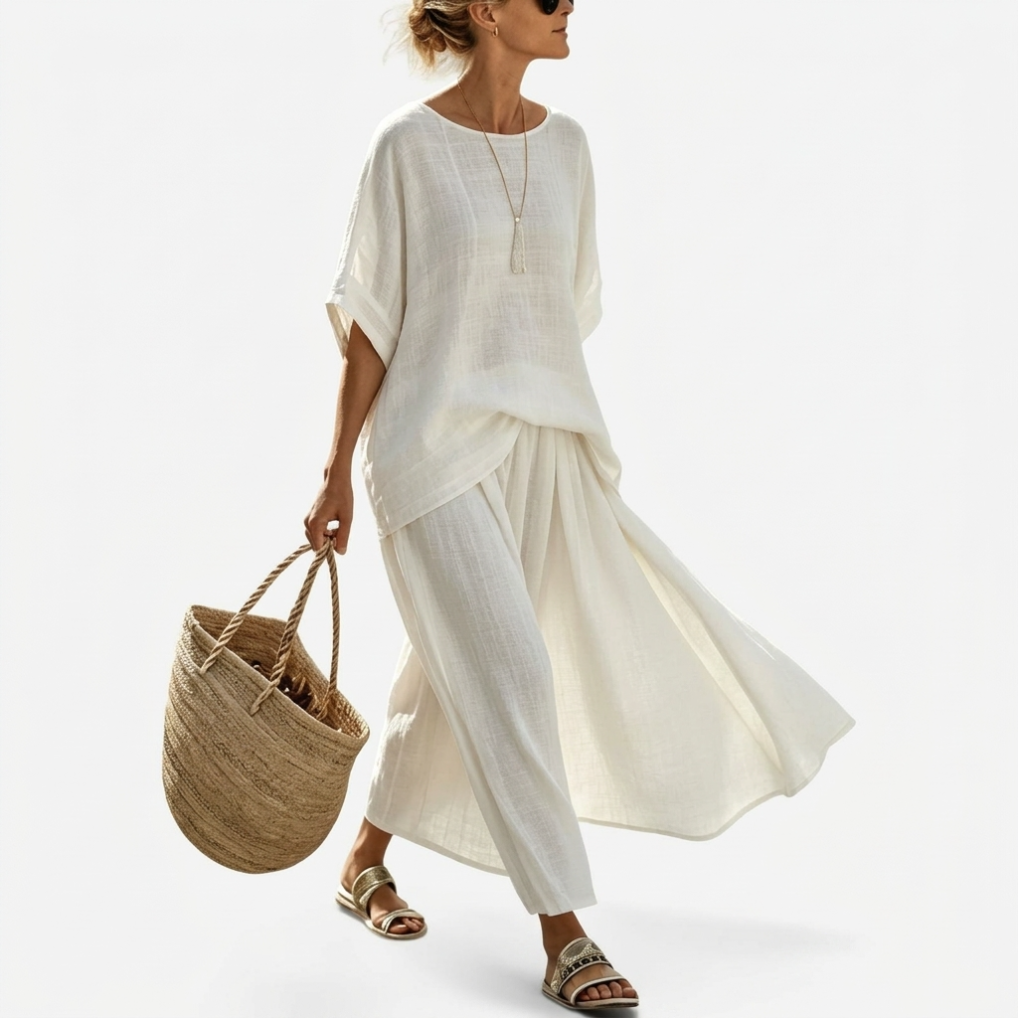 Ainsley | Relaxed Top and Wide Leg Pants Set