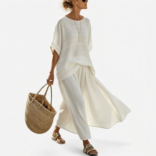 Ainsley | Relaxed Top and Wide Leg Pants Set