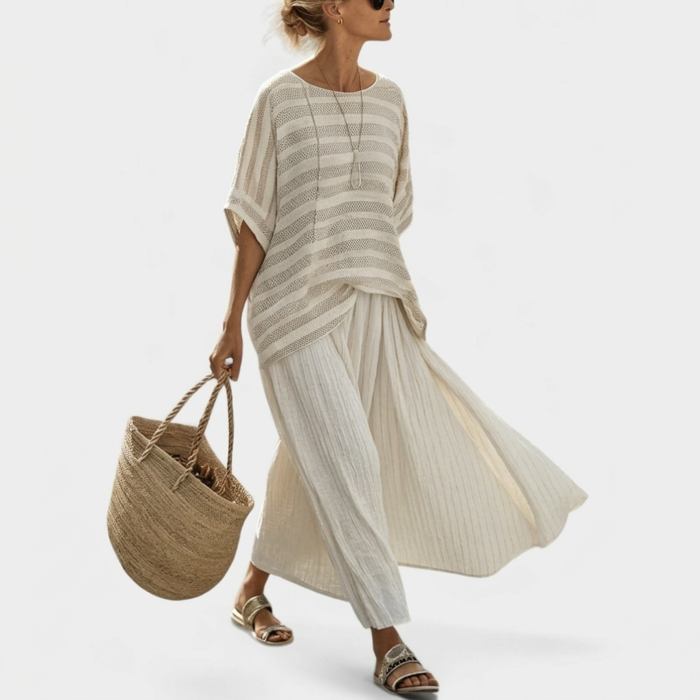 Ainsley | Relaxed Top and Wide Leg Pants Set