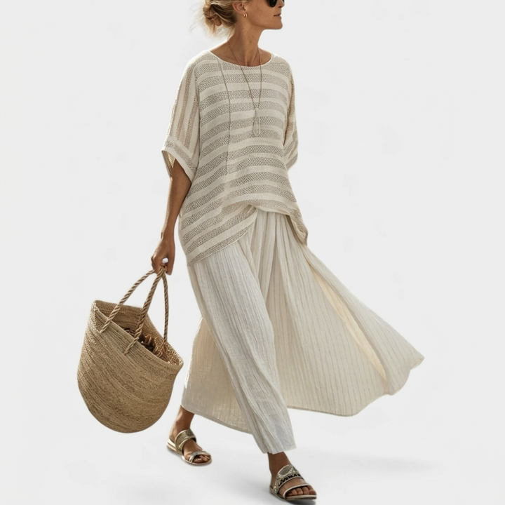 Ainsley | Relaxed Top and Wide Leg Pants Set