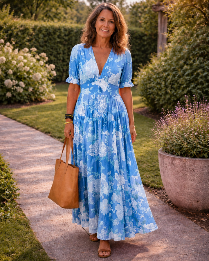 Hildegard | Women's Dress with V-Neck