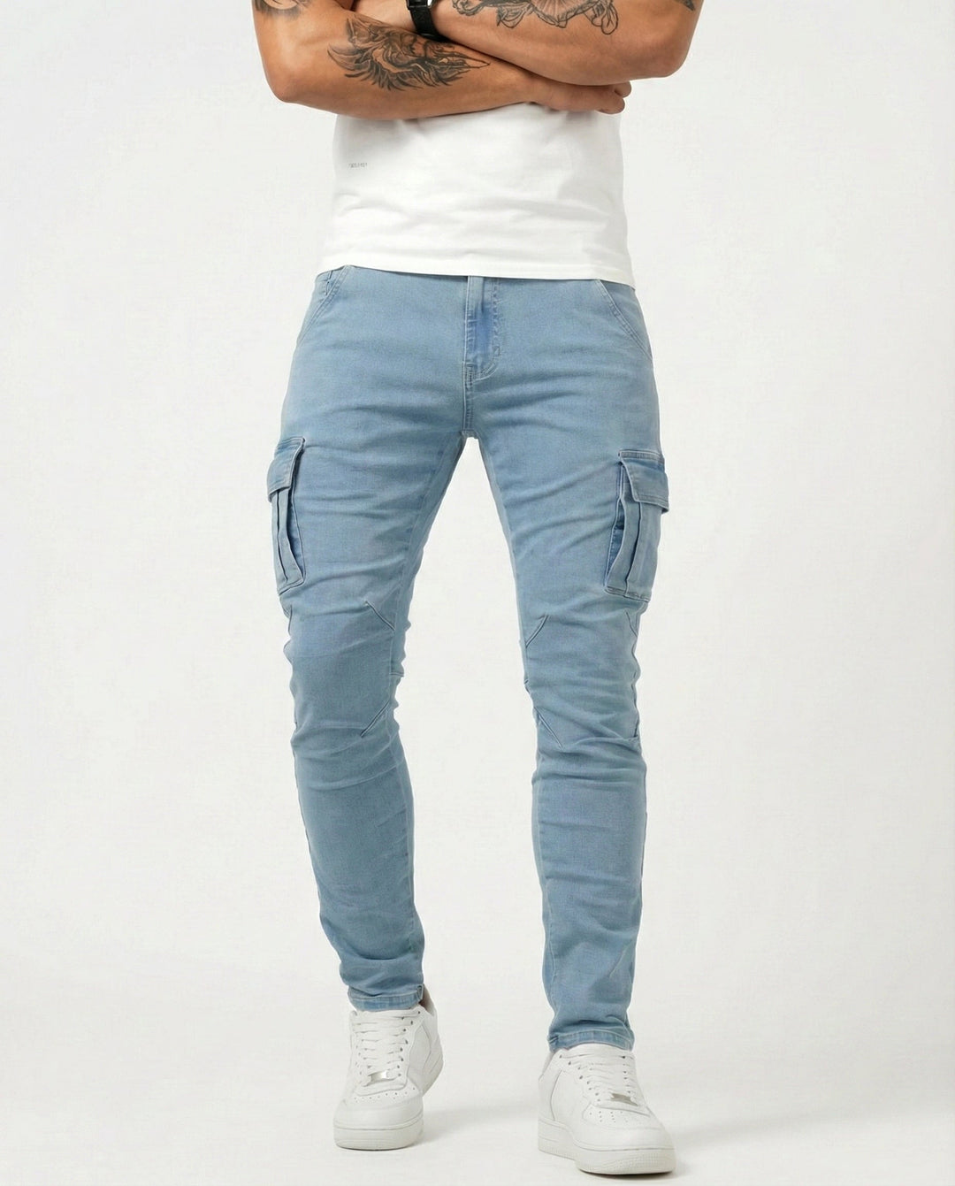 Arden | Slim Fit Stretch Cargo Jeans for Men