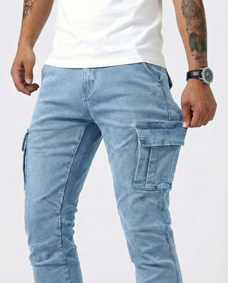 Arden | Slim Fit Stretch Cargo Jeans for Men