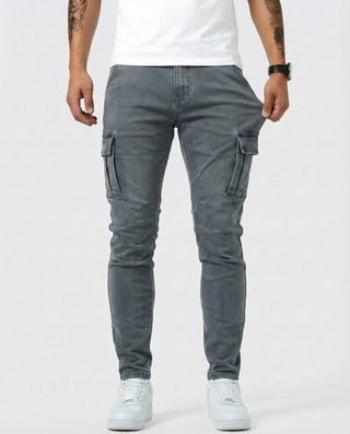Arden | Slim Fit Stretch Cargo Jeans for Men