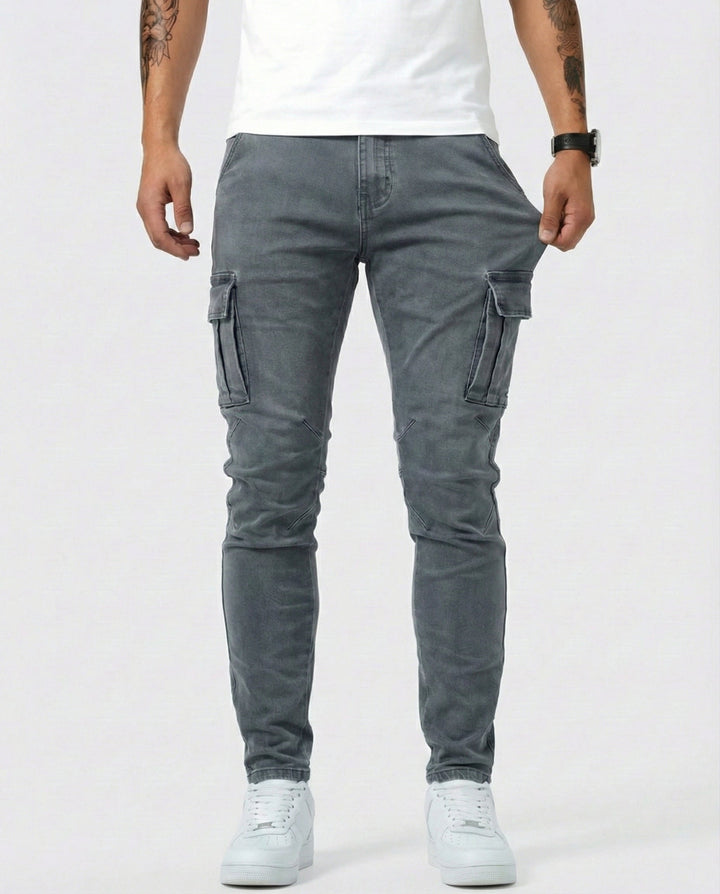 Arden | Slim Fit Stretch Cargo Jeans for Men