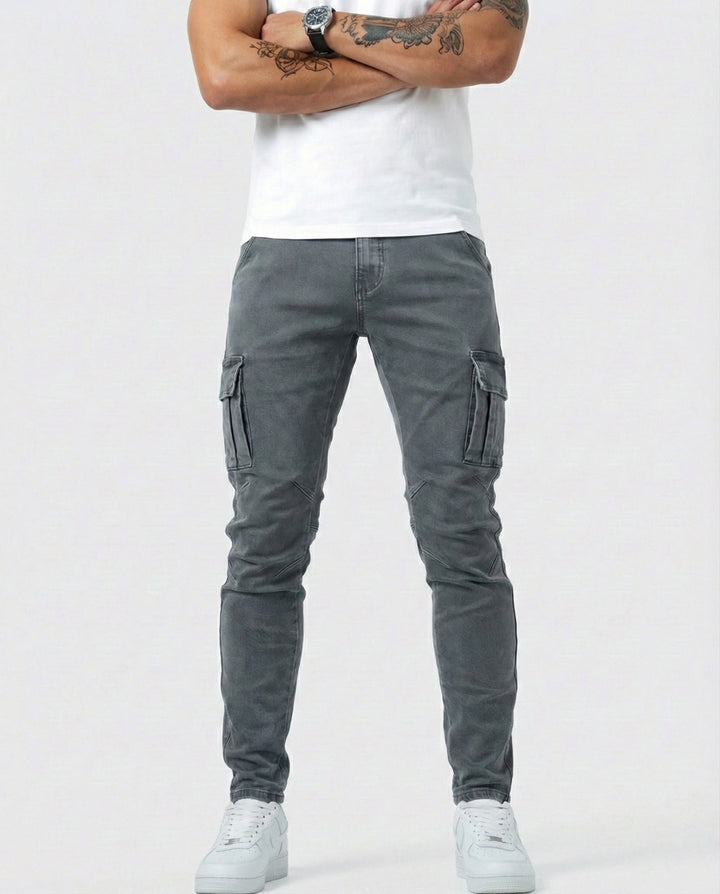 Arden | Slim Fit Stretch Cargo Jeans for Men