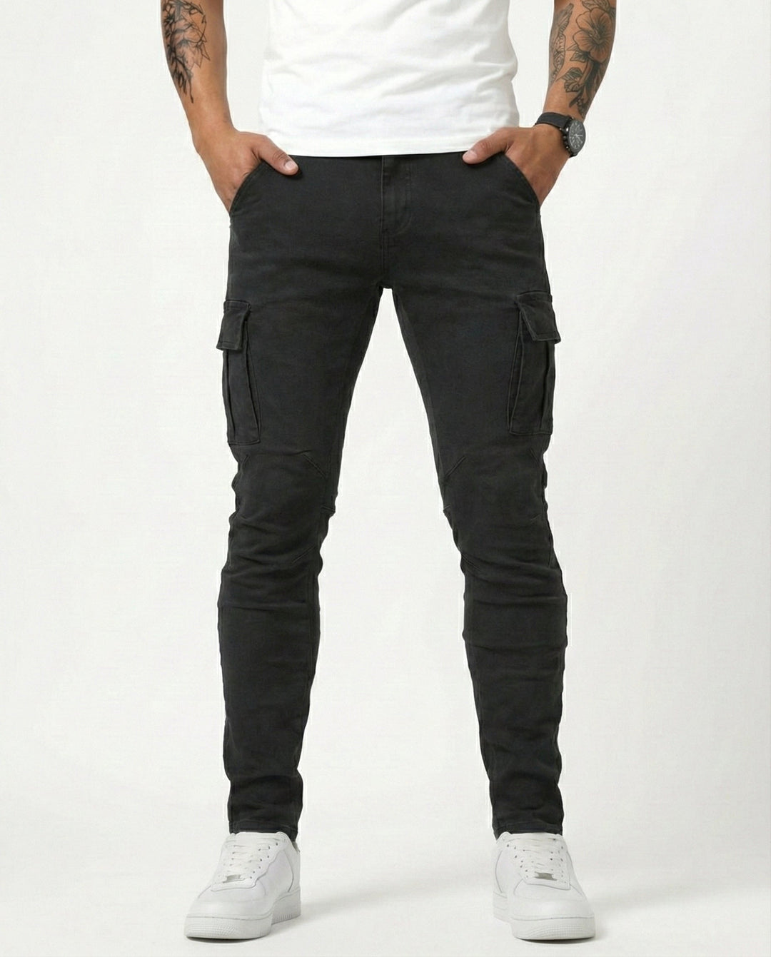 Arden | Slim Fit Stretch Cargo Jeans for Men