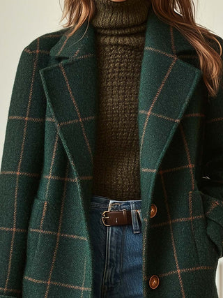 Gerhild | Retro Lapel Check Coat