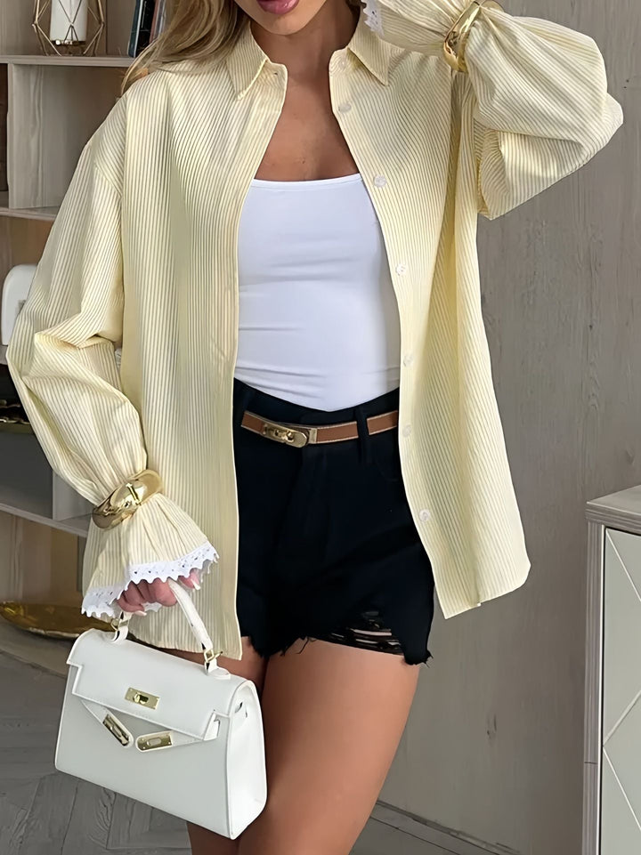 Noelle | Stylish Striped Blouse with Fine Cuffs