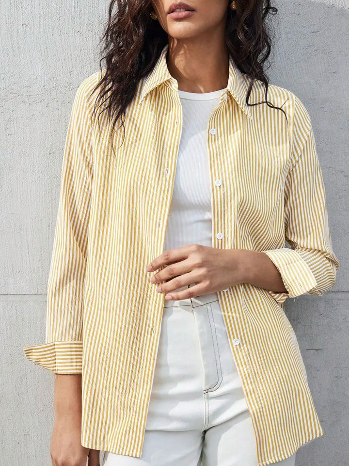 Noelle | Stylish Striped Blouse with Fine Cuffs