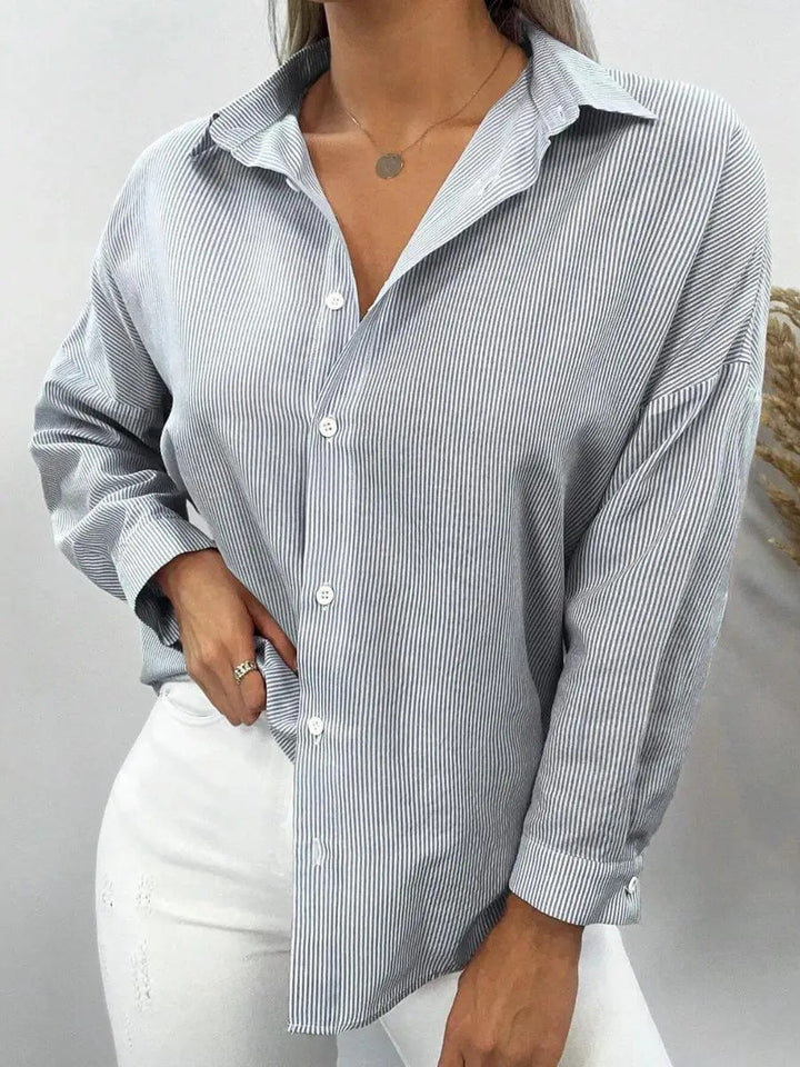 Noelle | Stylish Striped Blouse with Fine Cuffs