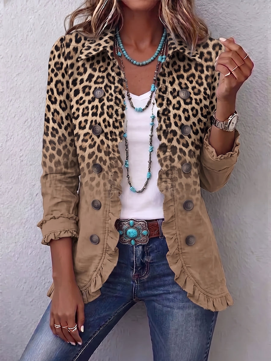 Juliette | Vintage Leopard Ruffle Jacket
