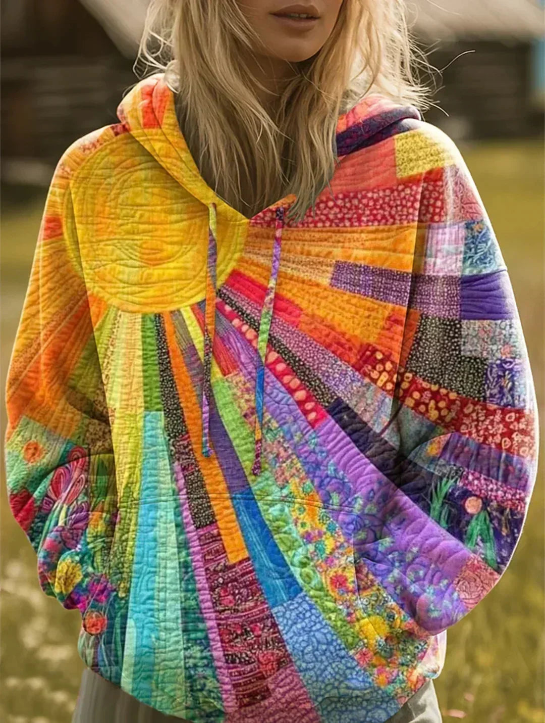 Genevieve | Colourful Quilted Hoodie