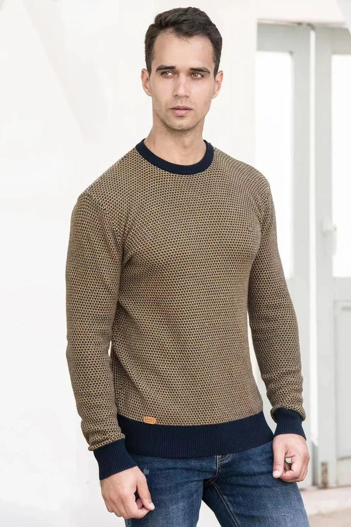 Julius | Men's Sweater with Diamond Pattern